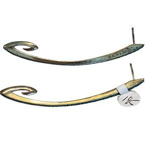 Gold & Teal Realm Drop Earrings With Embellished Crystals For Women